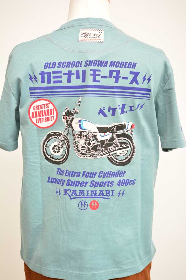 カミナリ KAMINARI 半袖Tシャツ ペケジェー BLUE.GREEN KMT-248 通販
