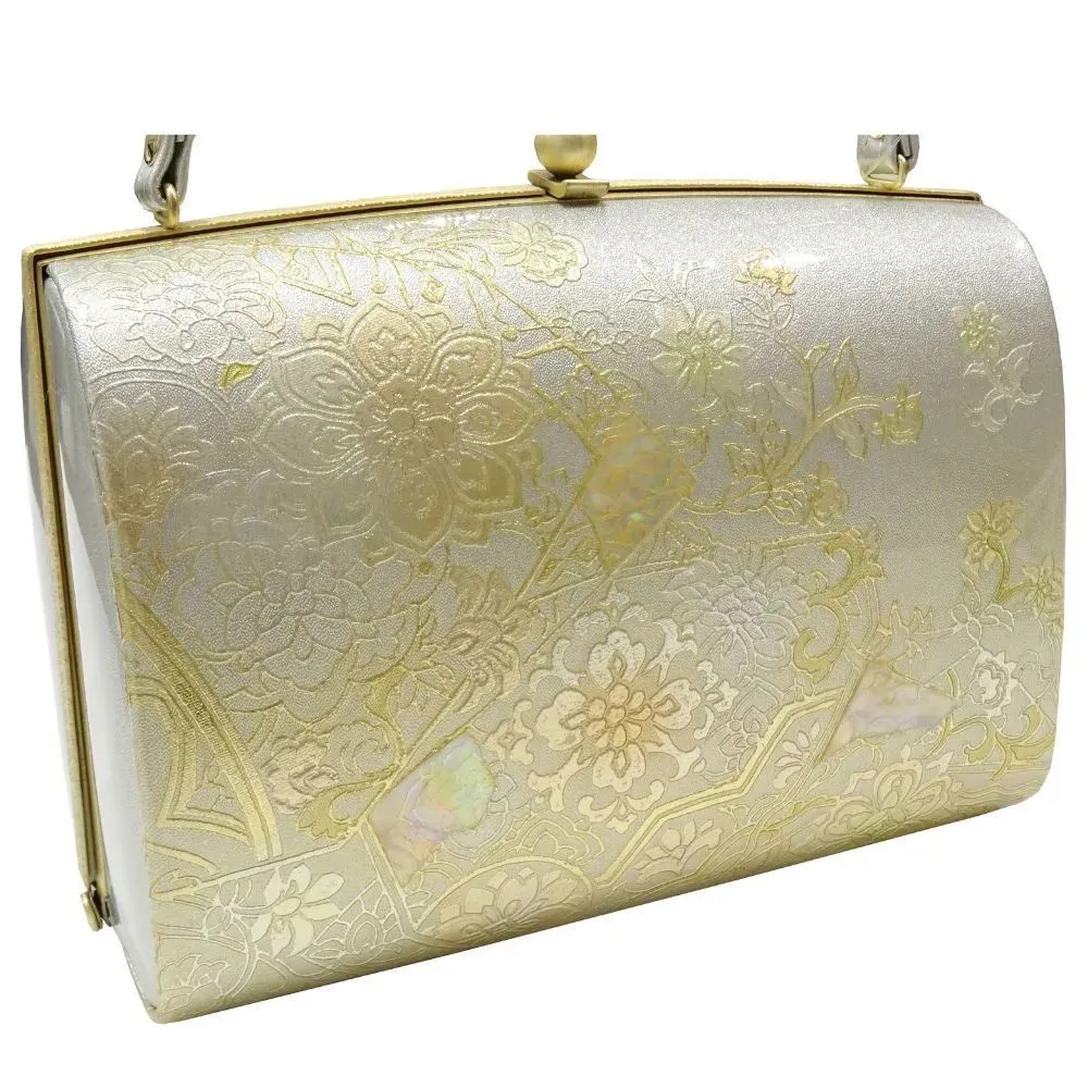 訪問着 留袖用 草履バッグセット ky-04☆ シルバー×ゴールド 華文 礼装