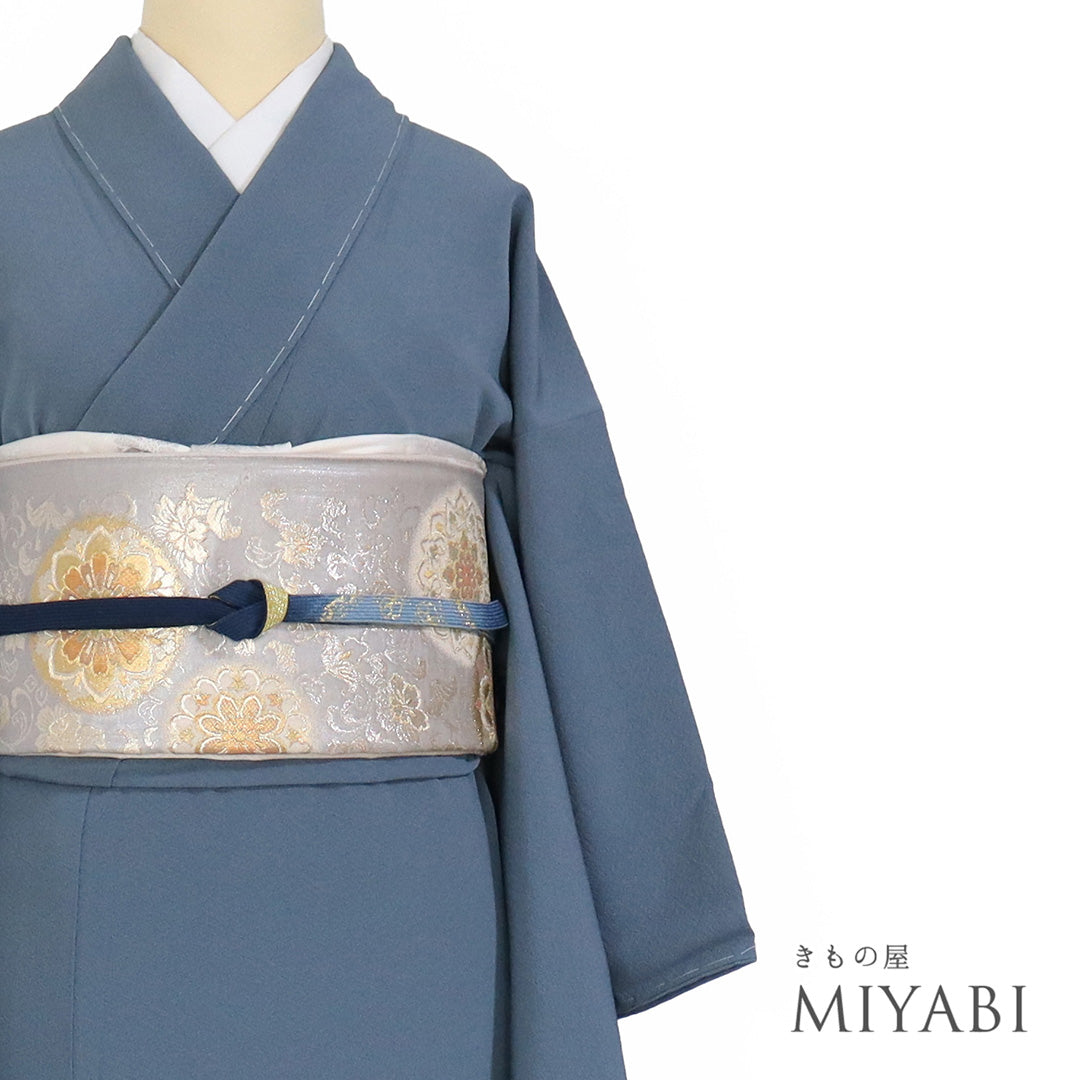 袋帯川島織物雲模様ヱ霞色紙模様金糸着物084a p