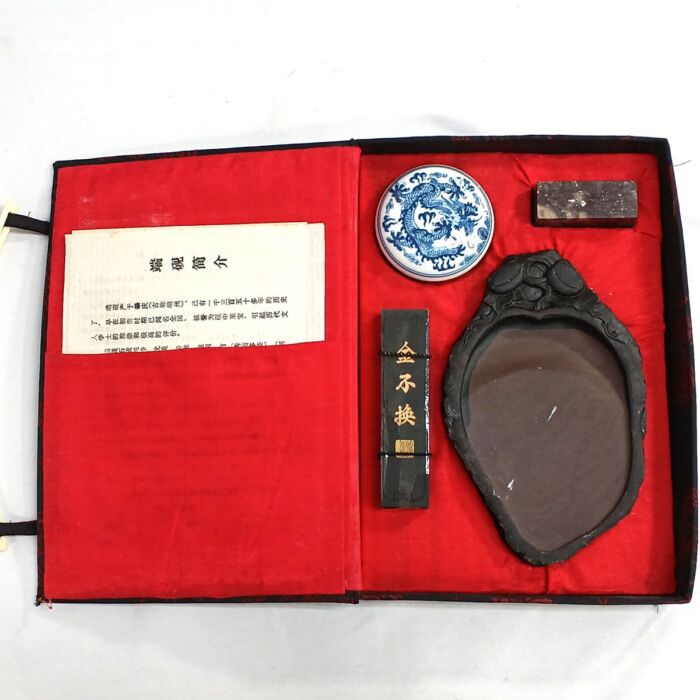 端渓硯 大型 唐木箱 硯重さ約4.2kg 中国美術 唐物 書