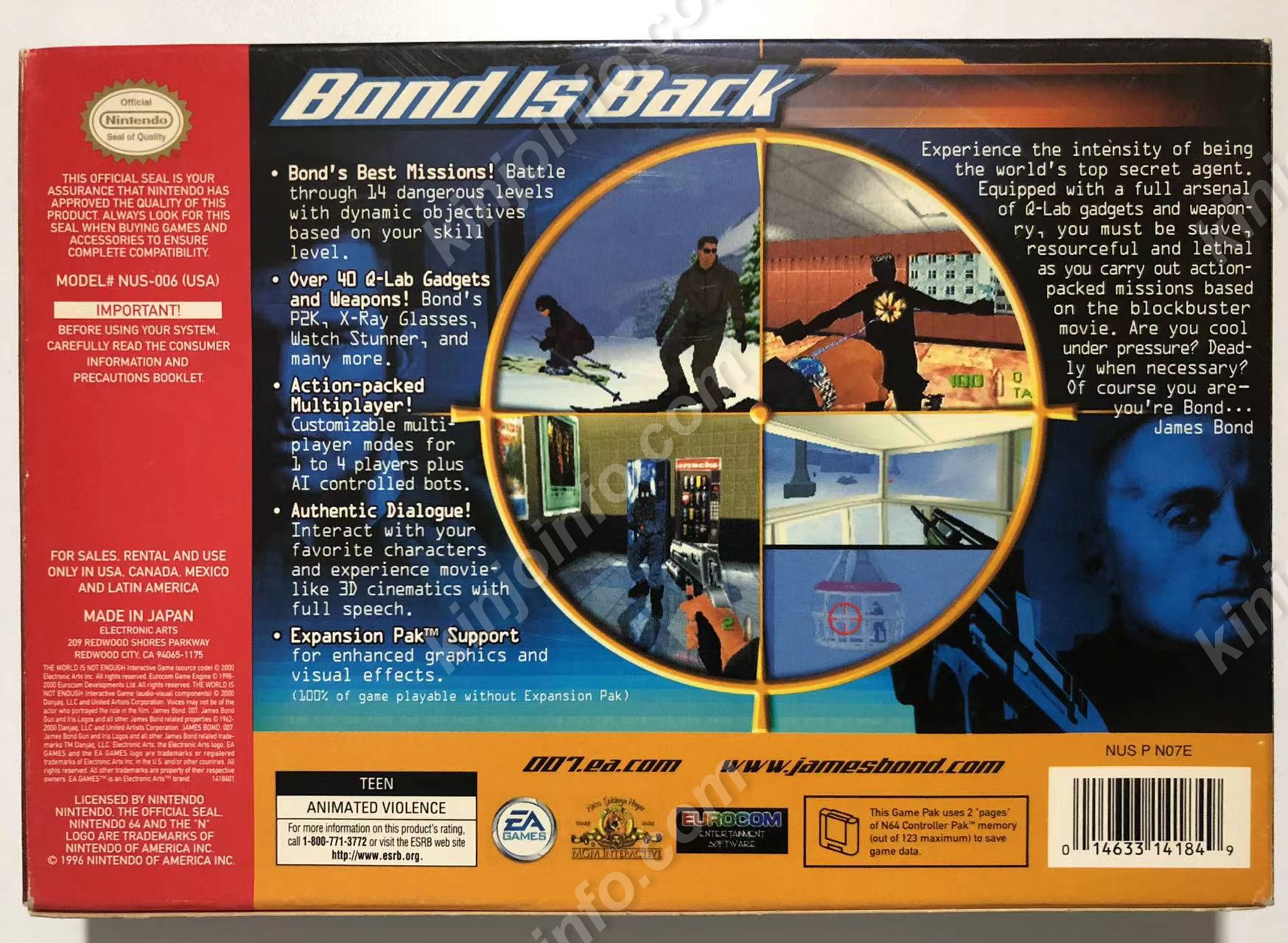 007 : The World Is Not Enough【中古美品・N64北米版】 / kinjoinfo