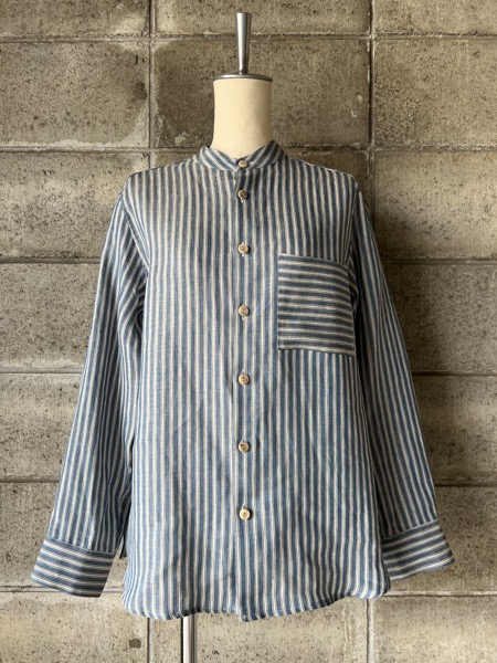 atelier naruse アトリエナルセ / リネンバンドカラーシャツ（ダブル