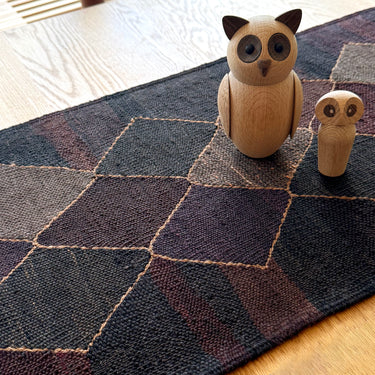 テーブルランナー＆テーブルセンター トルコ・ロゴバキリム ブラック