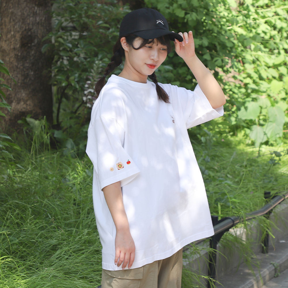 刺繍Tシャツ ホワイト M