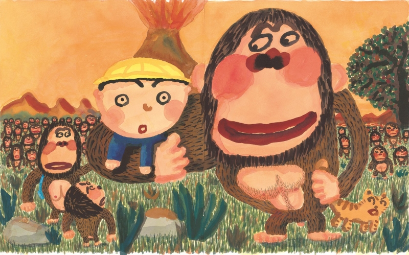 人気絵本作家 長谷川義史 個展作品 ブリキ絵 希少