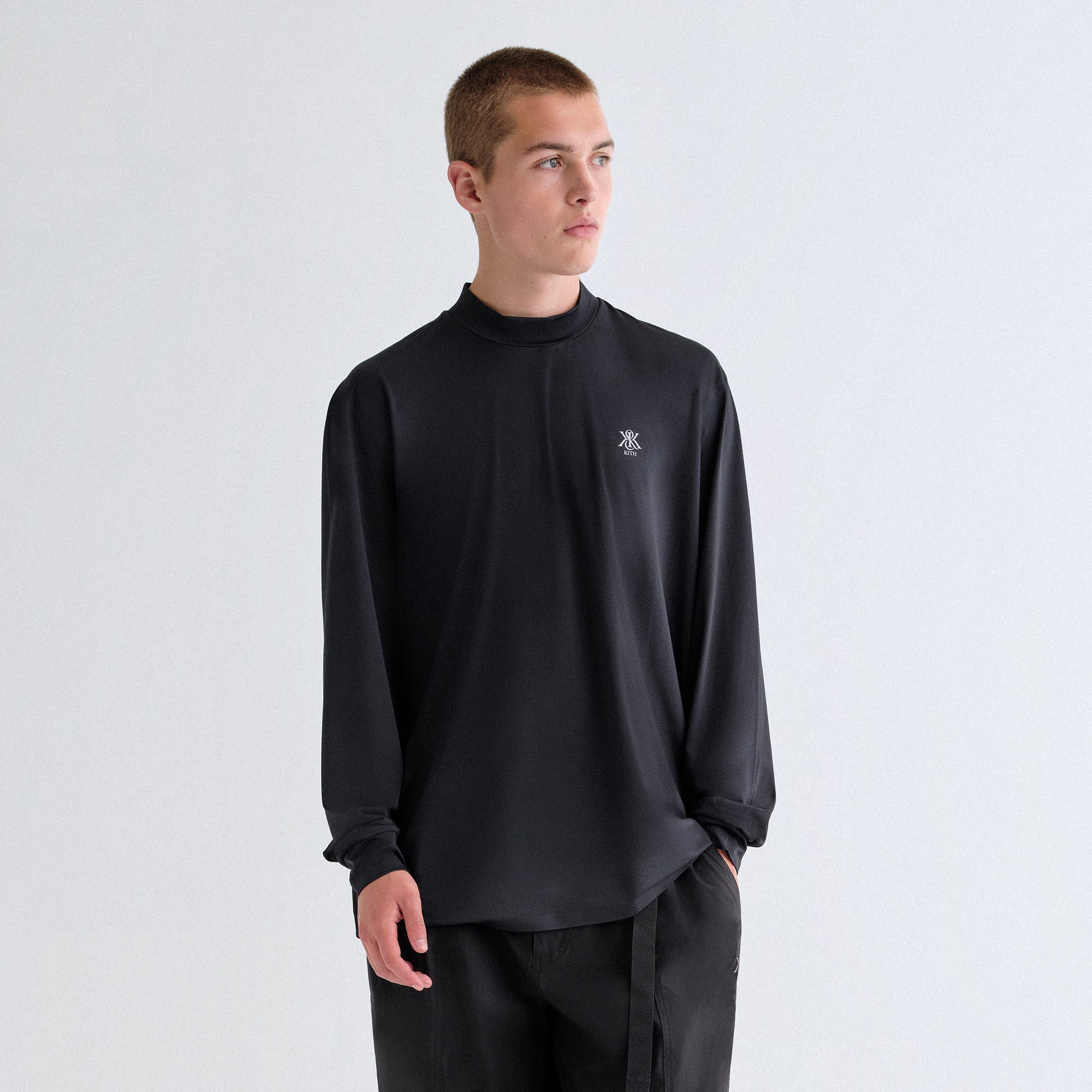 Kith Scratch Long Sleeve Mock Neck - Black