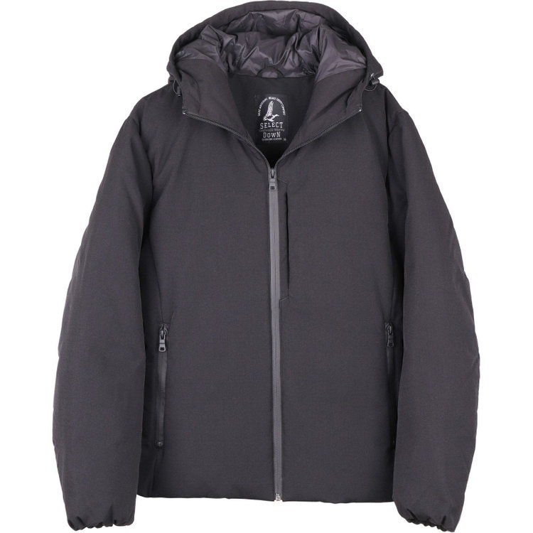 SELECT DOWN】フード付きダウンブルゾン/ブラック/撥水加工（0550-6141
