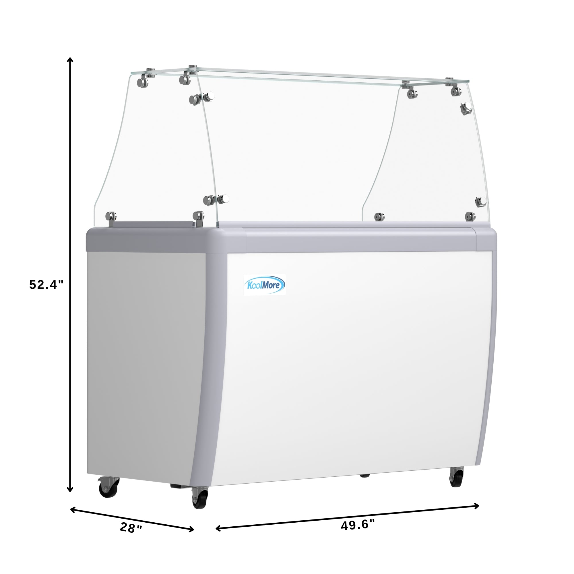 50 in. Gelato Dipping Cabinet Display Freezer with Sliding Glass