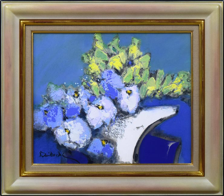 奥谷全弘「バラ」油絵・F3号 絵画買取・販売の小竹美術