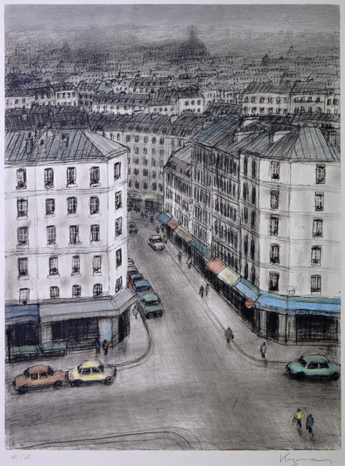 風間完「街（A）」リトグラフ 絵画買取・販売の小竹美術