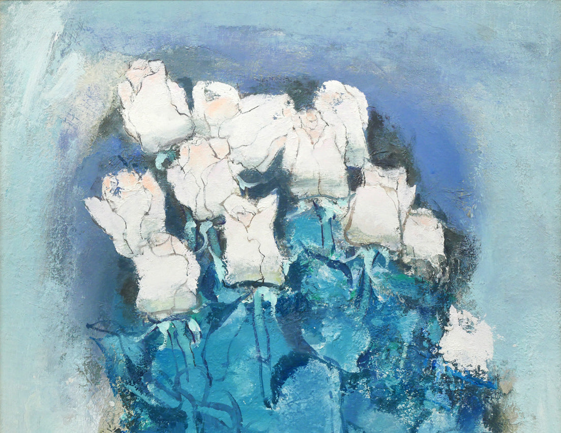 田中亜木男「聚花」油絵・F8号 絵画買取・販売の小竹美術