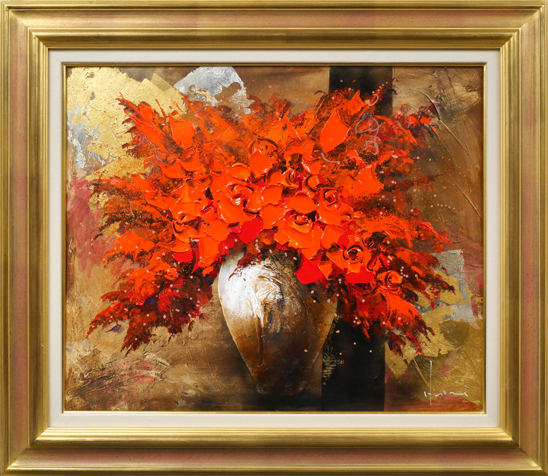 立川広己「紅花」油絵・SM 絵画買取・販売の小竹美術