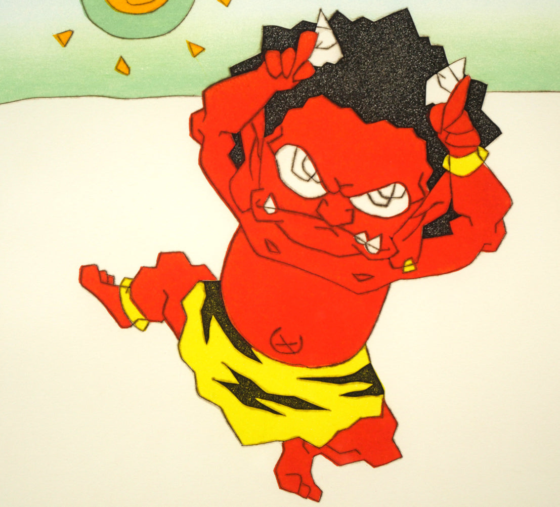 瀧下和之「桃太郎図 鬼ヶ島でウッシッシ。」銅版画 絵画買取・販売の