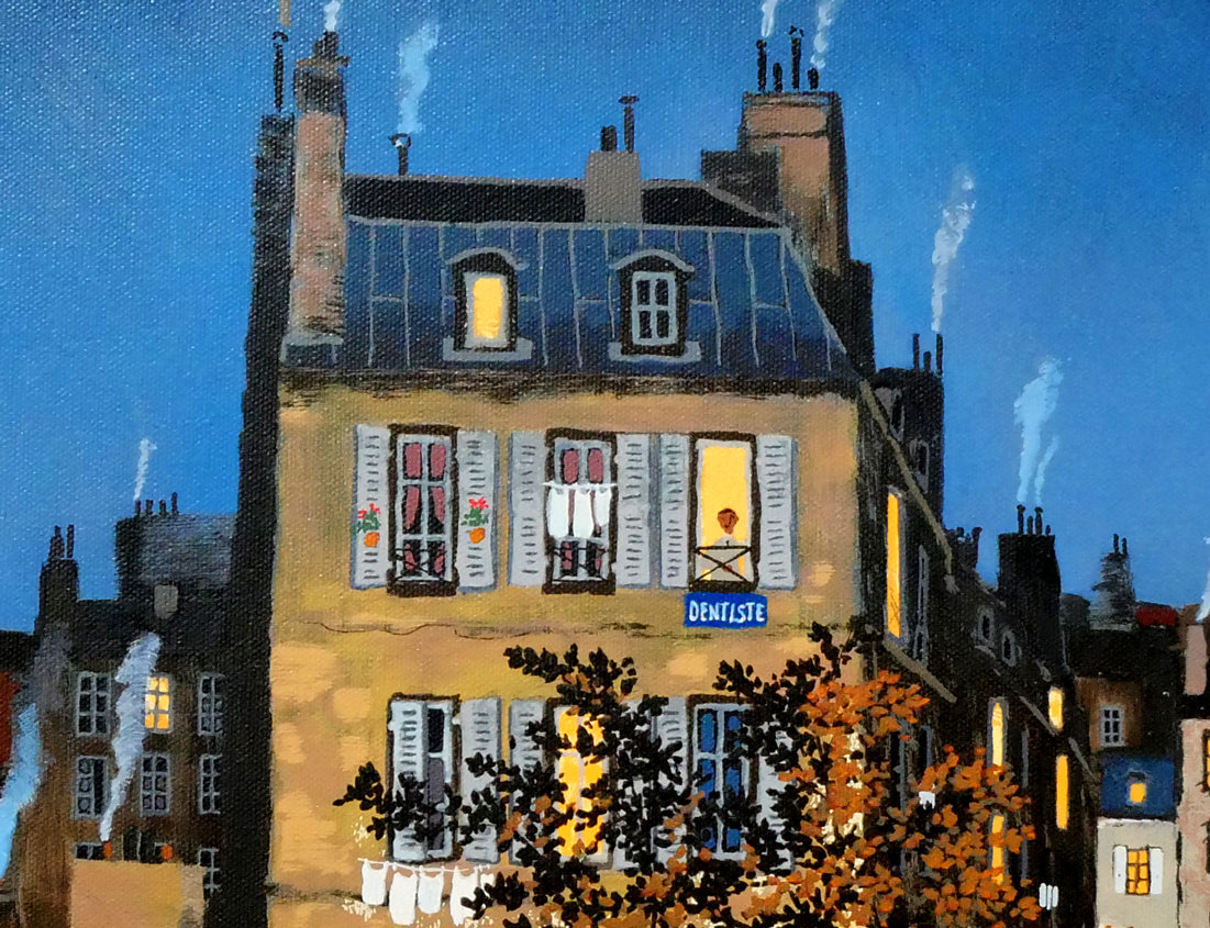 ミッシェル ドラクロワ「パリス アイ ラブ」キャンバスにシルク