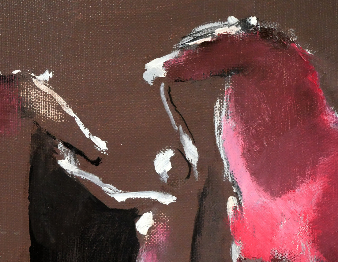 ポール ギヤマン（Paul Guiramand）「二頭の馬」油絵・仏F8号 絵画買取