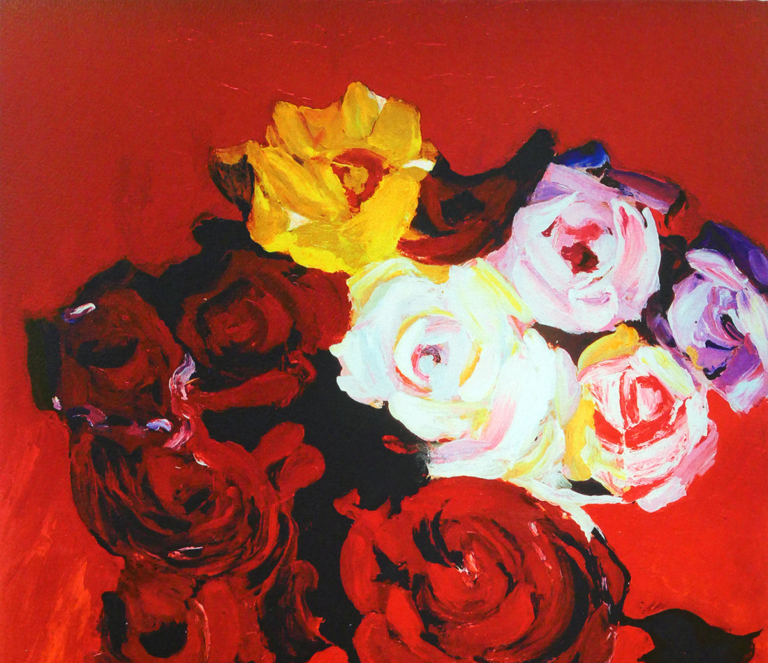 林武「薔薇」リトグラフ 絵画買取・販売の小竹美術