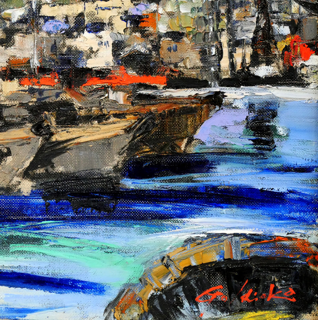 石岡剛「函館山」油絵・F8号 絵画買取・販売の小竹美術