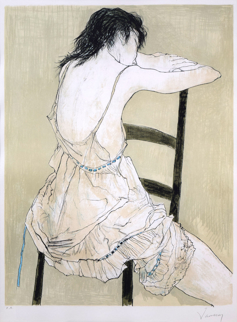 ジャン・ジャンセン(Jean Jansem)「バラ色のペチコートの少女