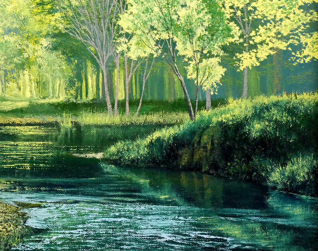 油彩画 葛西四雄作 「水辺」 額付 SM 葛西四雄「北の浜」油絵・SM 絵画