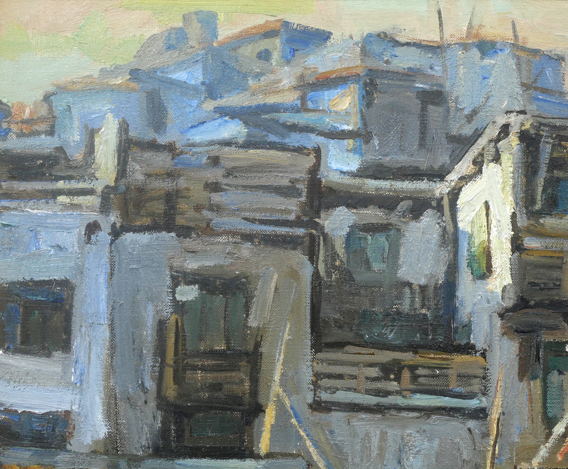 木村捷司「カーブル街景（アフガニスタン）【画集掲載作品】」油絵