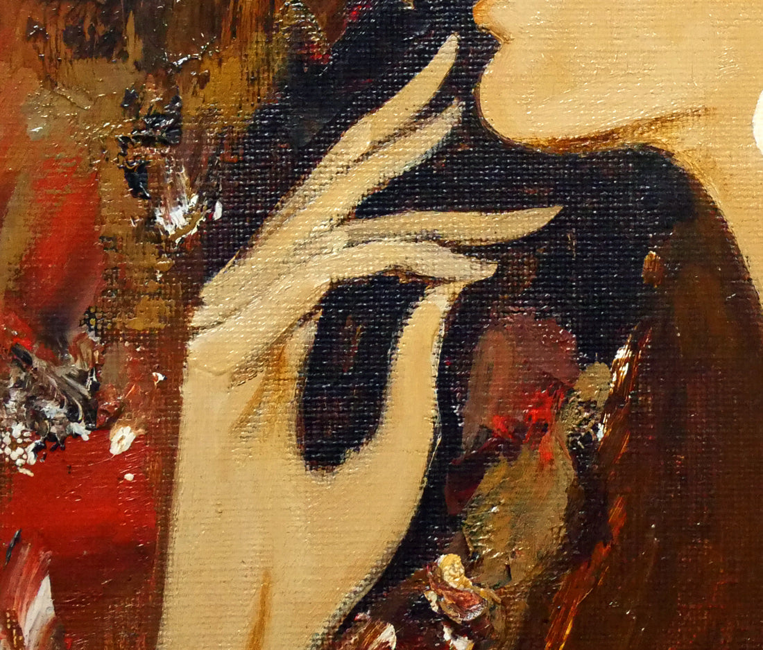 女性の肖像 油彩画 20号 P20 油絵 人物画#3 娘の横顔を描いてみました