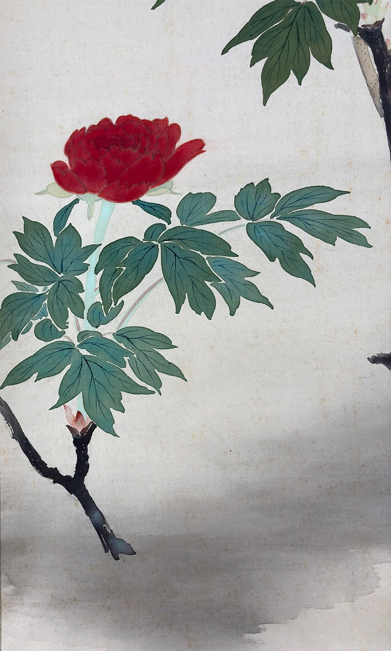 紅白牡丹図｜新・古美術 高美堂（こうびどう）｜掛軸販売・通販・買取