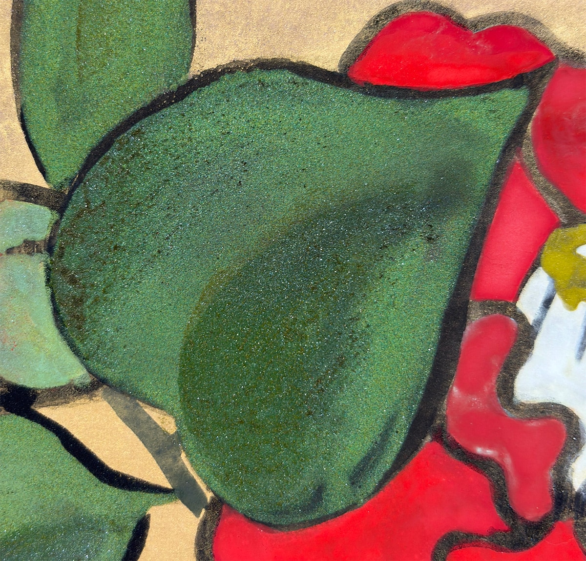 橋本明治 直筆画 【 山 牛 蒡 の 花 】 共シール在 古心堂額 橋本明治