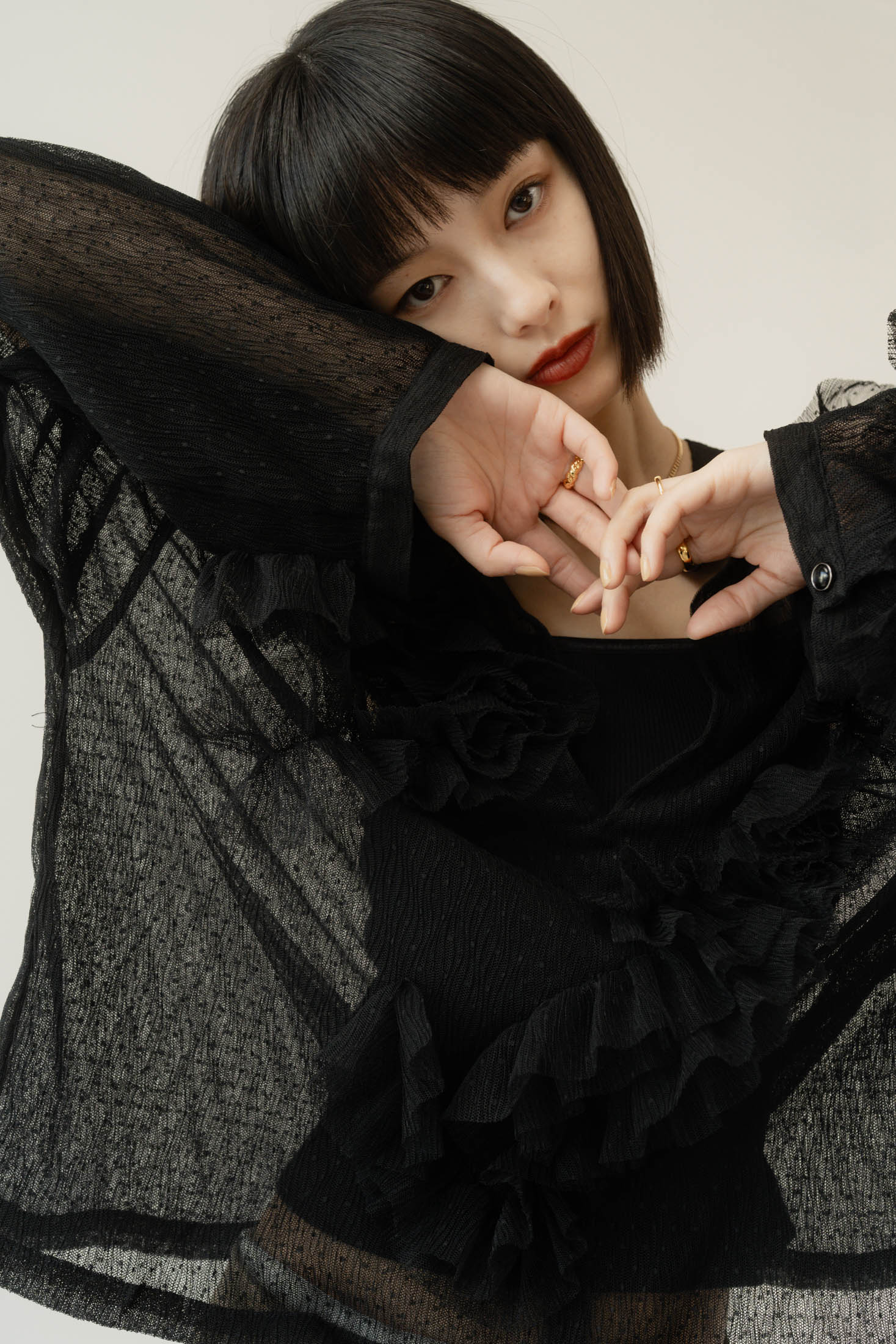 tulle design blouse/black | KNUTH MARF