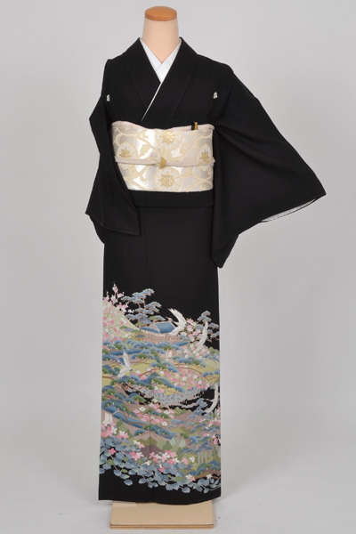 黒留袖［本加賀友禅の鶴模様］｜着物レンタルあき (来店着付け無料