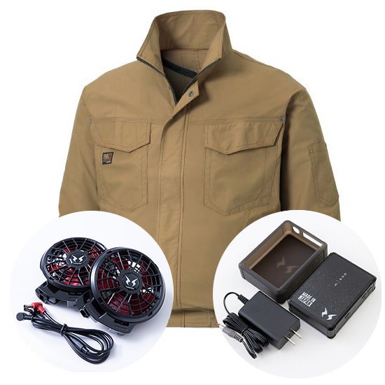 サンエス空調風神服長袖KF91400ファンバッテリーセット