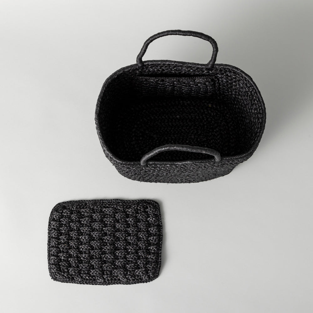 再入荷】ラフィア マルシェ カゴバッグ 黒 M – kuros.style