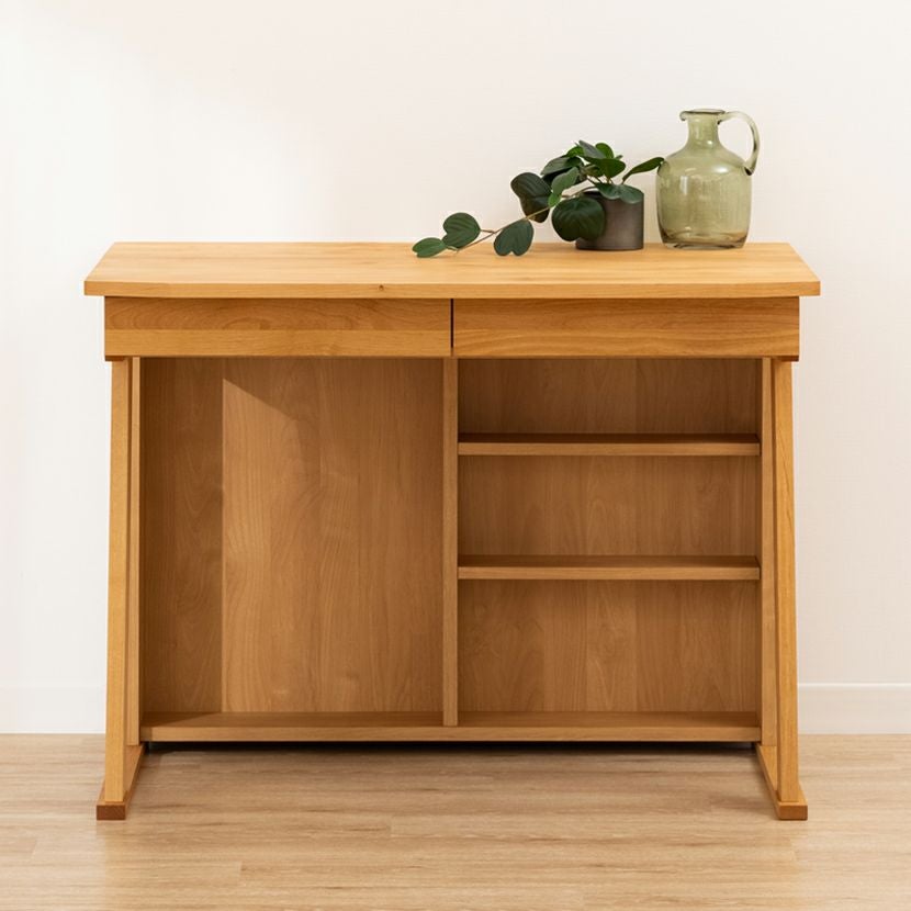 堀田木工所】幅100cm 木製 学習デスク 日本製 ウィンディ 天然木 無垢