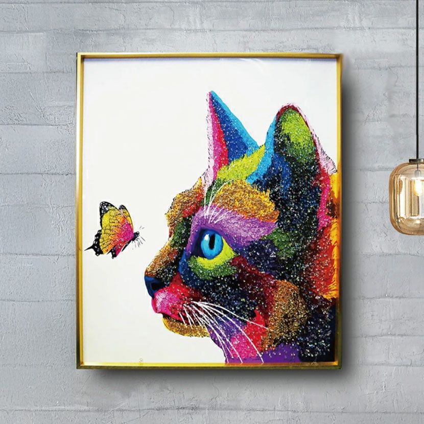 幅80cm クリスタルアート インテリア雑貨 スプラッシュタイガー 虎