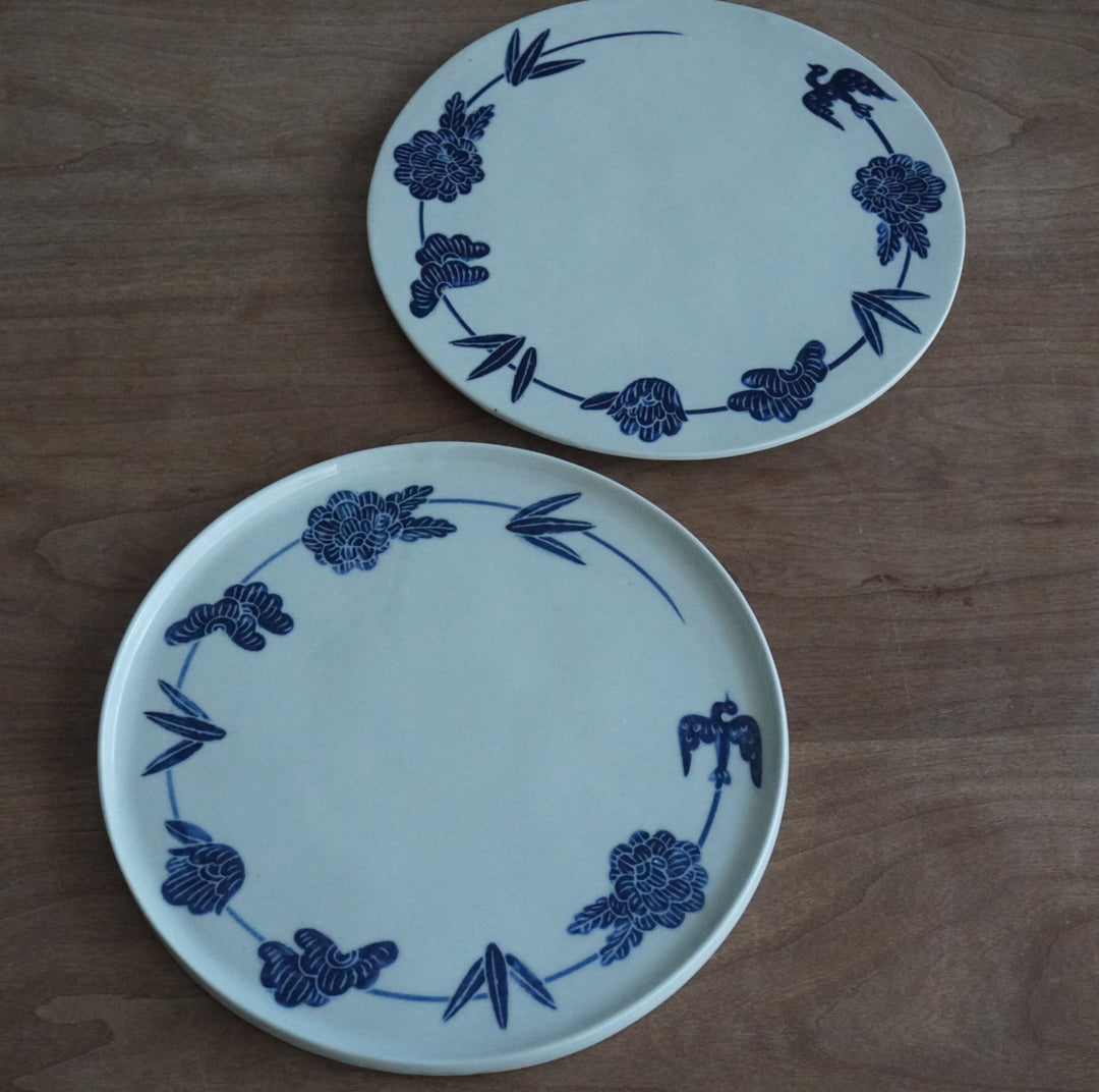 吉村尚子】鳥花松竹8寸プレート（縁あり） – クラシコサエル