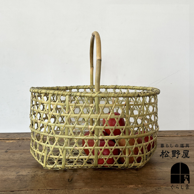 松野屋 青森 根曲竹りんごかご 大 （ラッピング不可） | くらし舎 本店