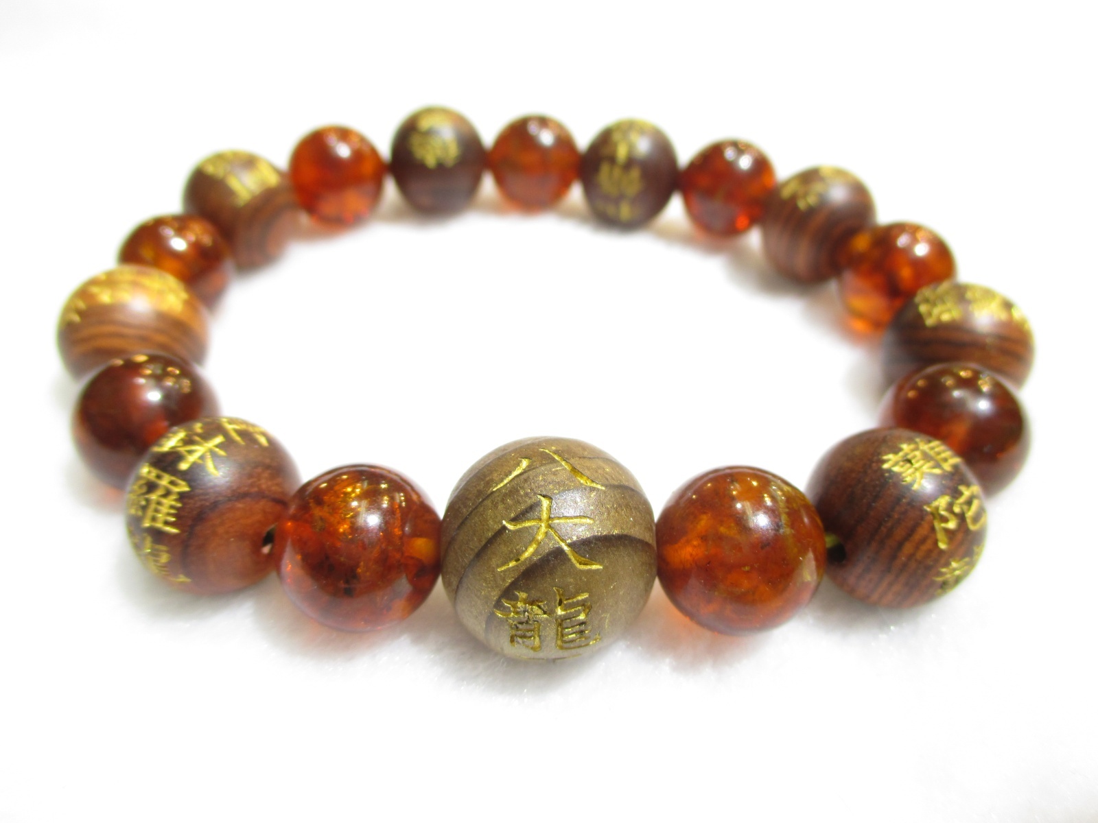 キングローズ(南米紫檀)】【アンバー(琥珀)】ブレスレット