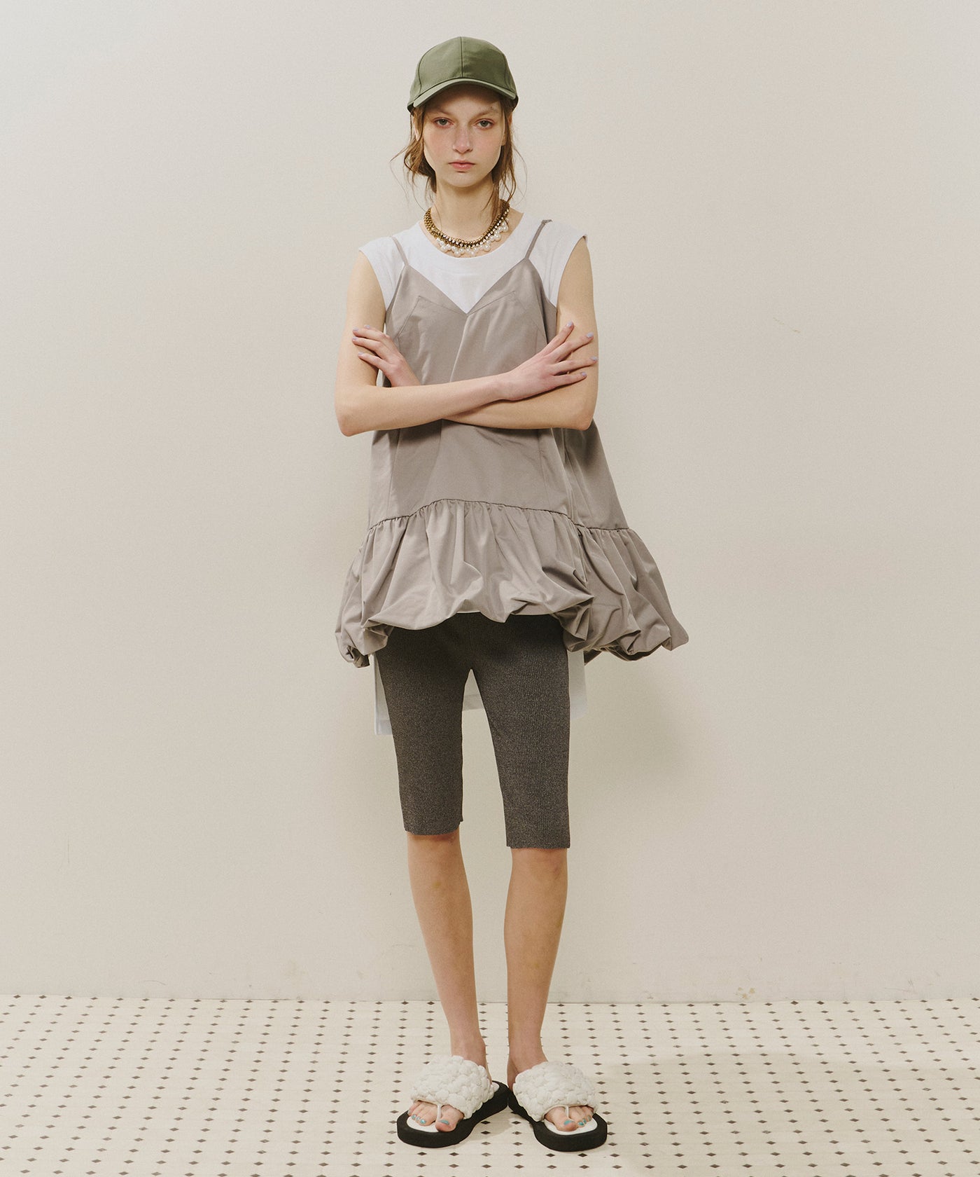 J1U by LA BELLE ETUDE】裾バルーンボリュームキャミチュニック – LA