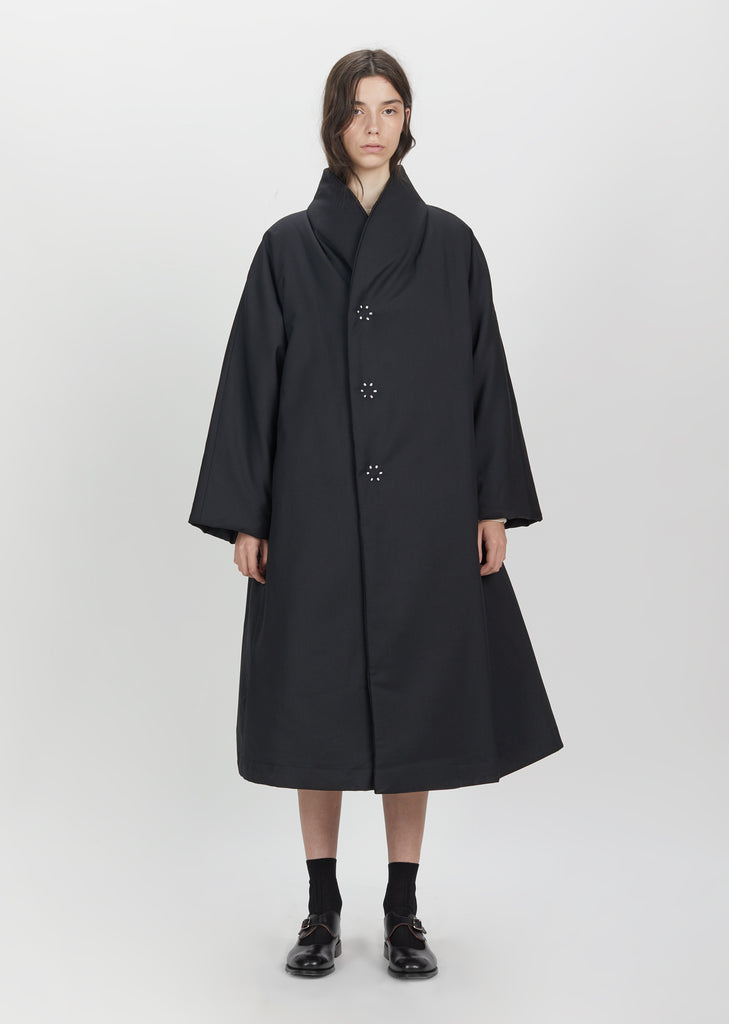 Quilted Wool Polyester Long Coat by Comme des Garçons Comme des