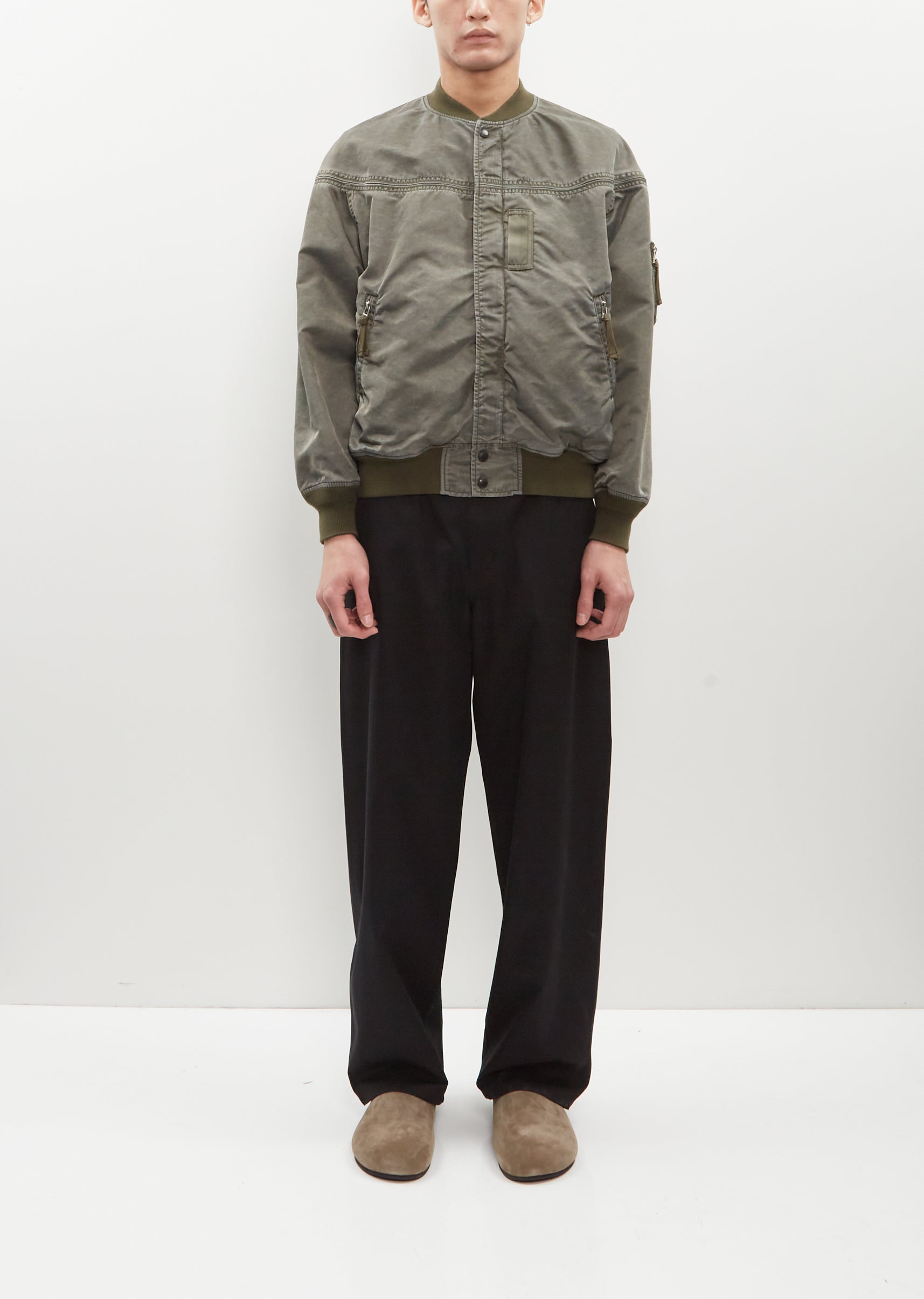 Nylon Twill Garment Dyed Bomber – La Garçonne