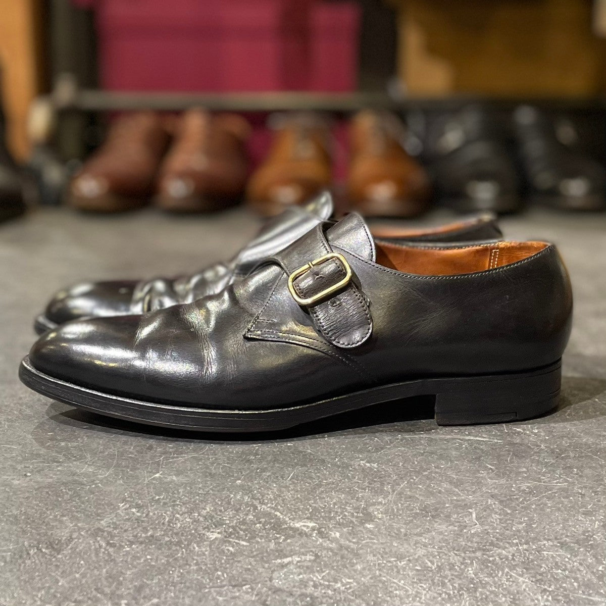 JOHN LOBB】ジョンロブ シングルモンク FOULD カーフ ブラック サイズ