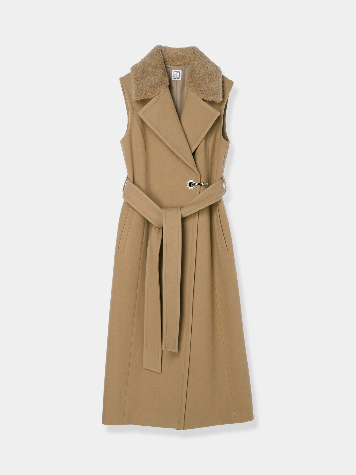 Belted Wool long gilet – L'AUBE BLANC