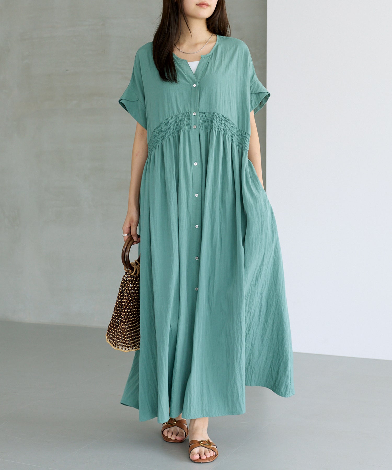 好機能シリーズ】ウエストシャーリングワンピース | ラビアンジェ