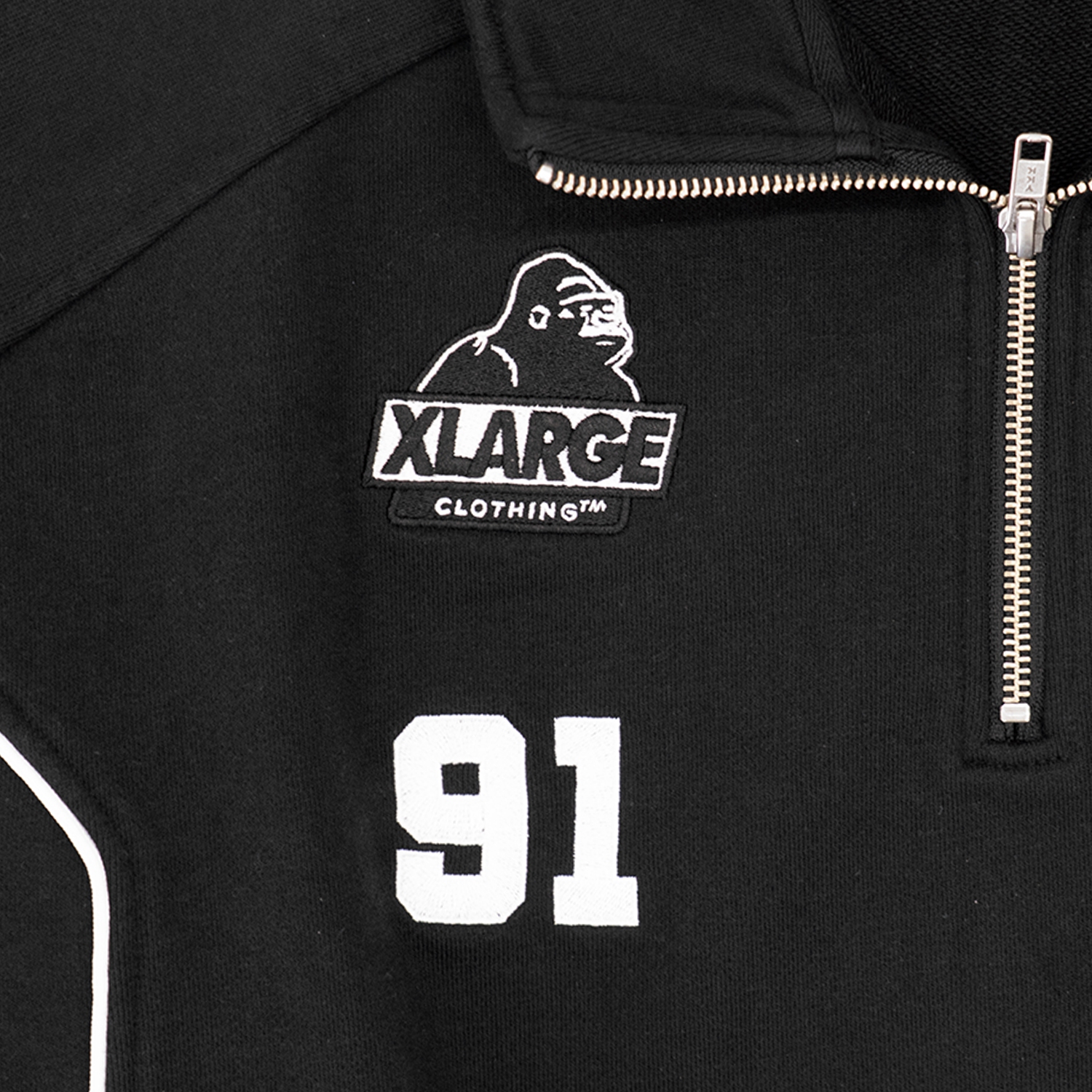 LIBERTY WALK×XLARGE HALF ZIP SWEATSHIRTS BLACK - LB-ONLINE STORE