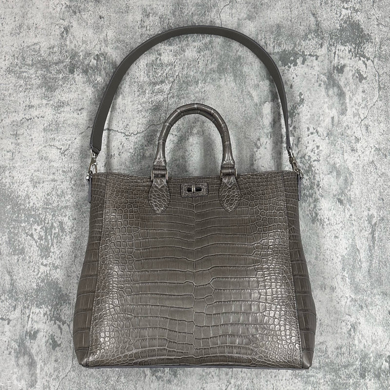 クロコダイル トートバッグ CALON - GREY/グレー – Le'sac