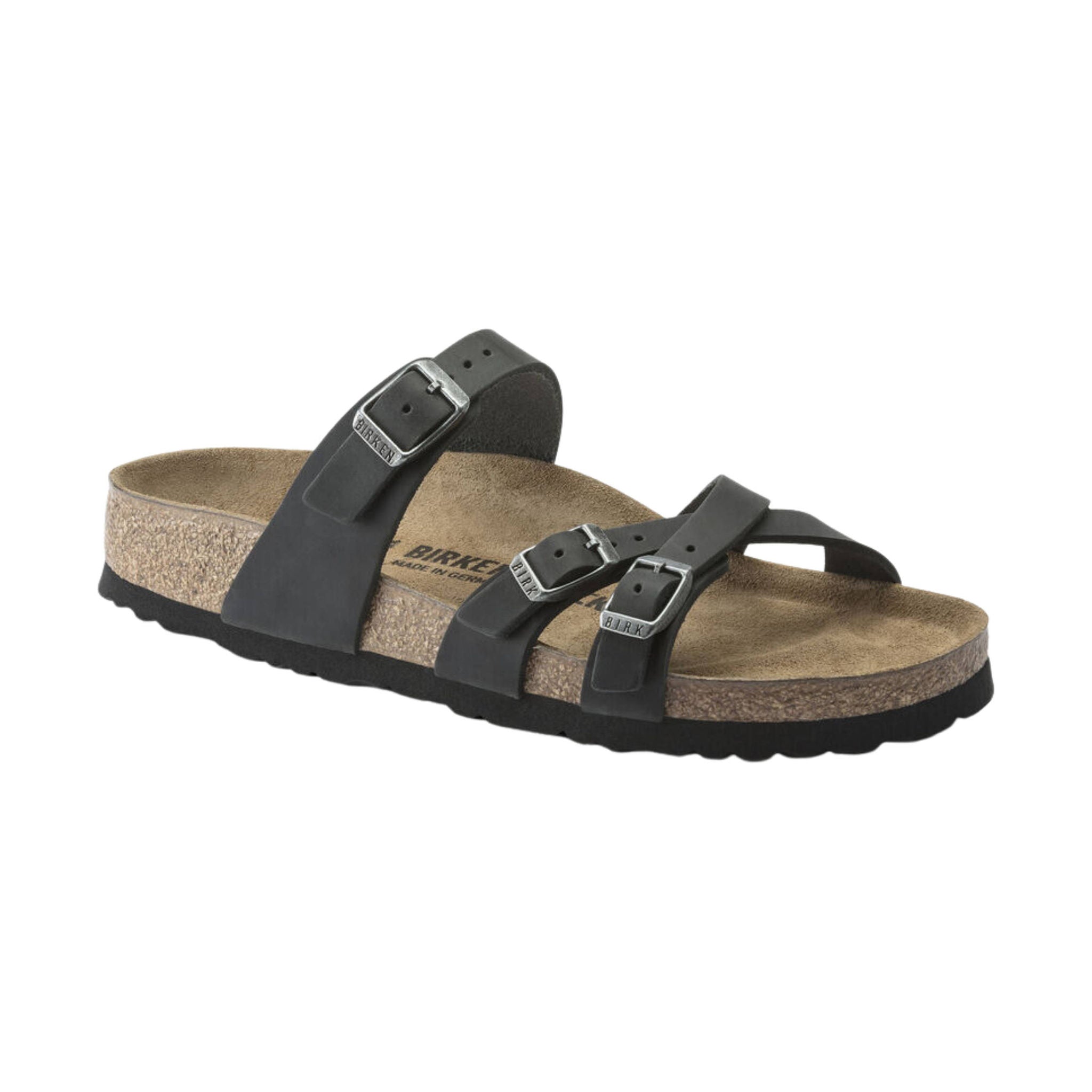 Birkenstock Franca Sandal - Oiled Leather Black – Lenny's Shoe