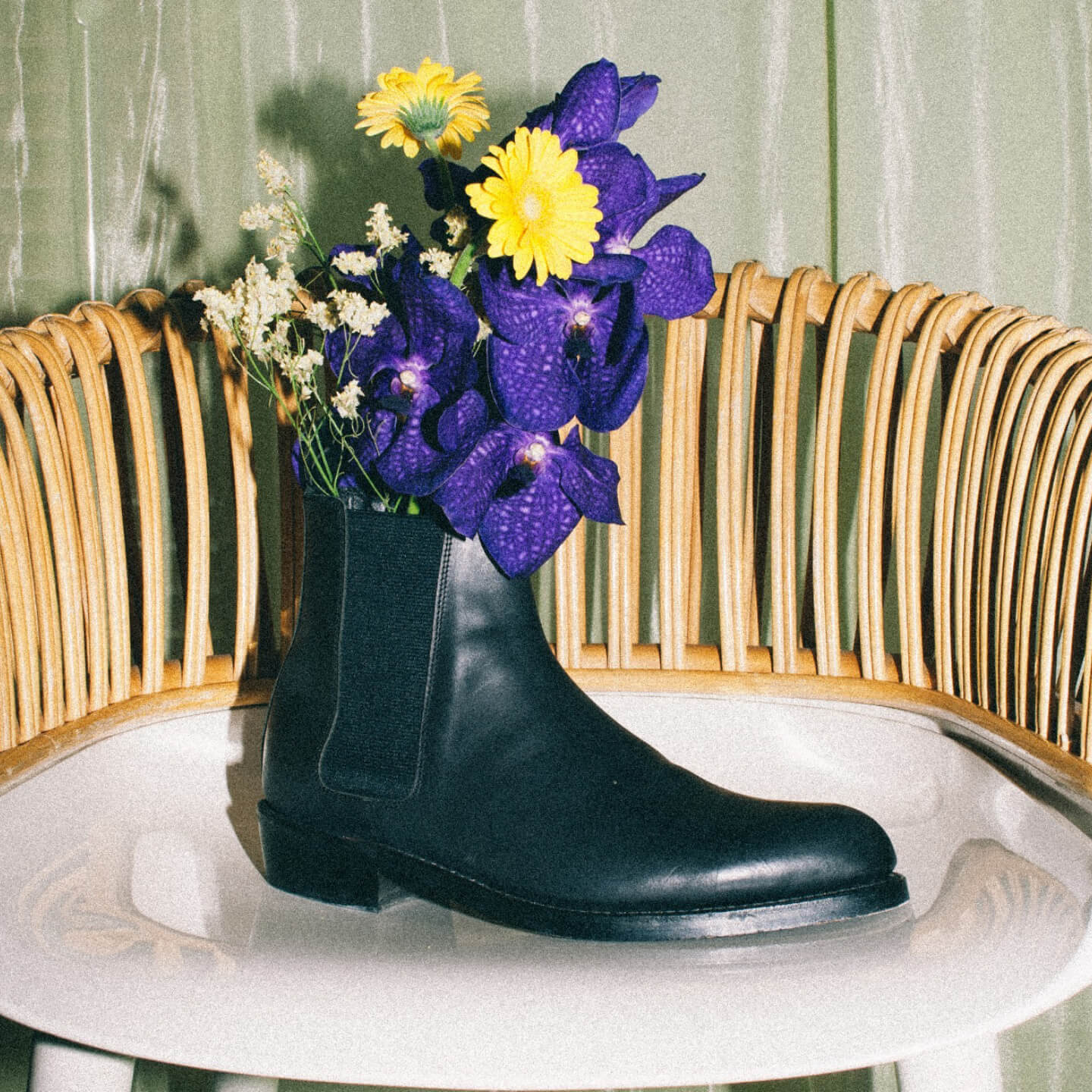 KIDS LOVE GAITE x CANNABIS Leather Boots (KLGM-CA211)（KIDS LOVE