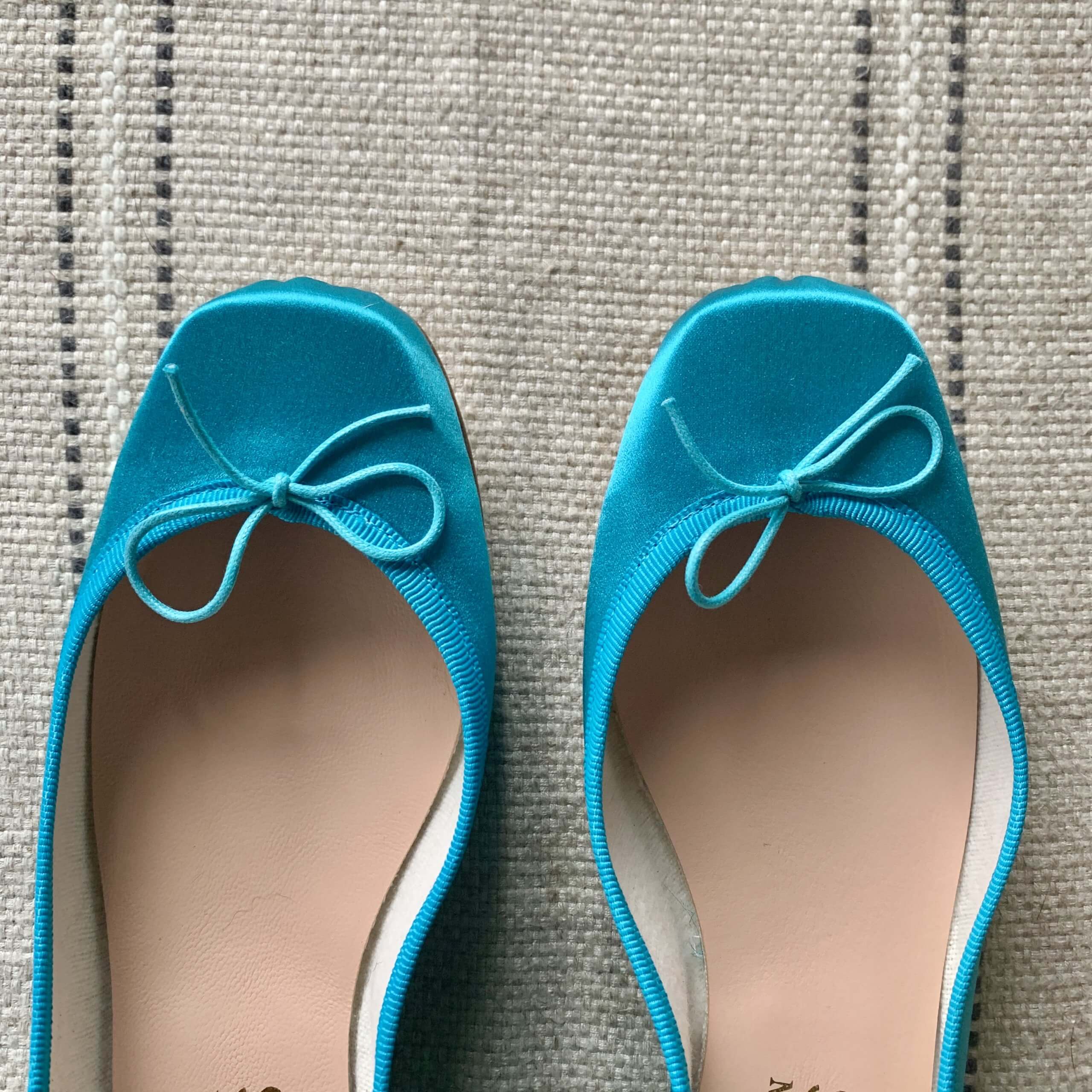 春もの一番の【SPELTA】きれい色♡ブルーサテンバレエシューズ | LEE