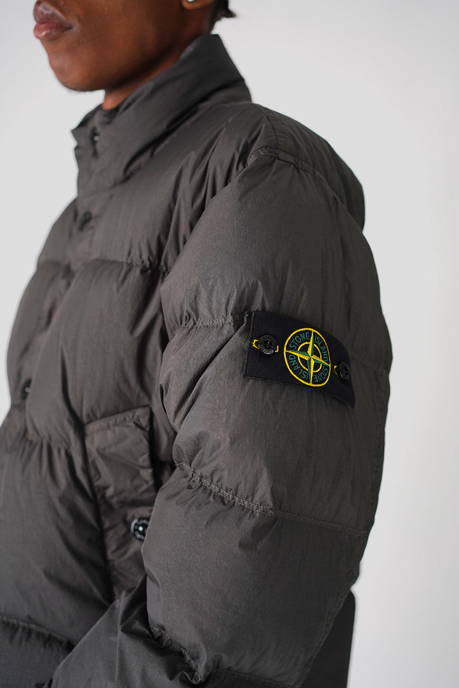 Stone Island - LEAD GREY CRINKLE REPS NY RECYCLED NYLON DOWN