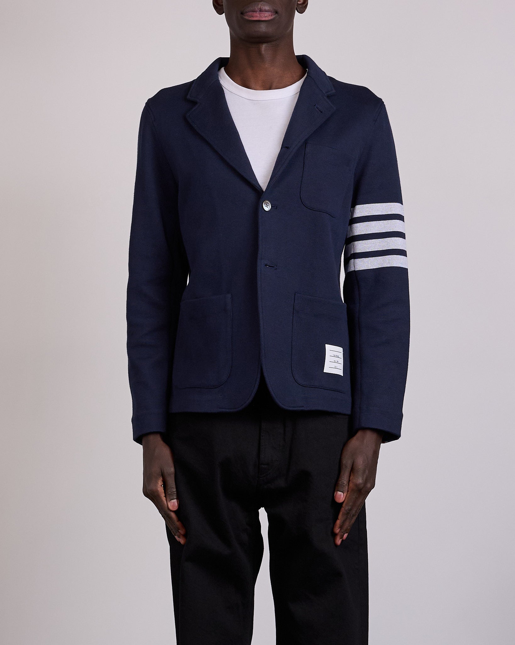 Thom Browne Double Face Knit 4 Bar Sack Jacket Navy – LESS 17