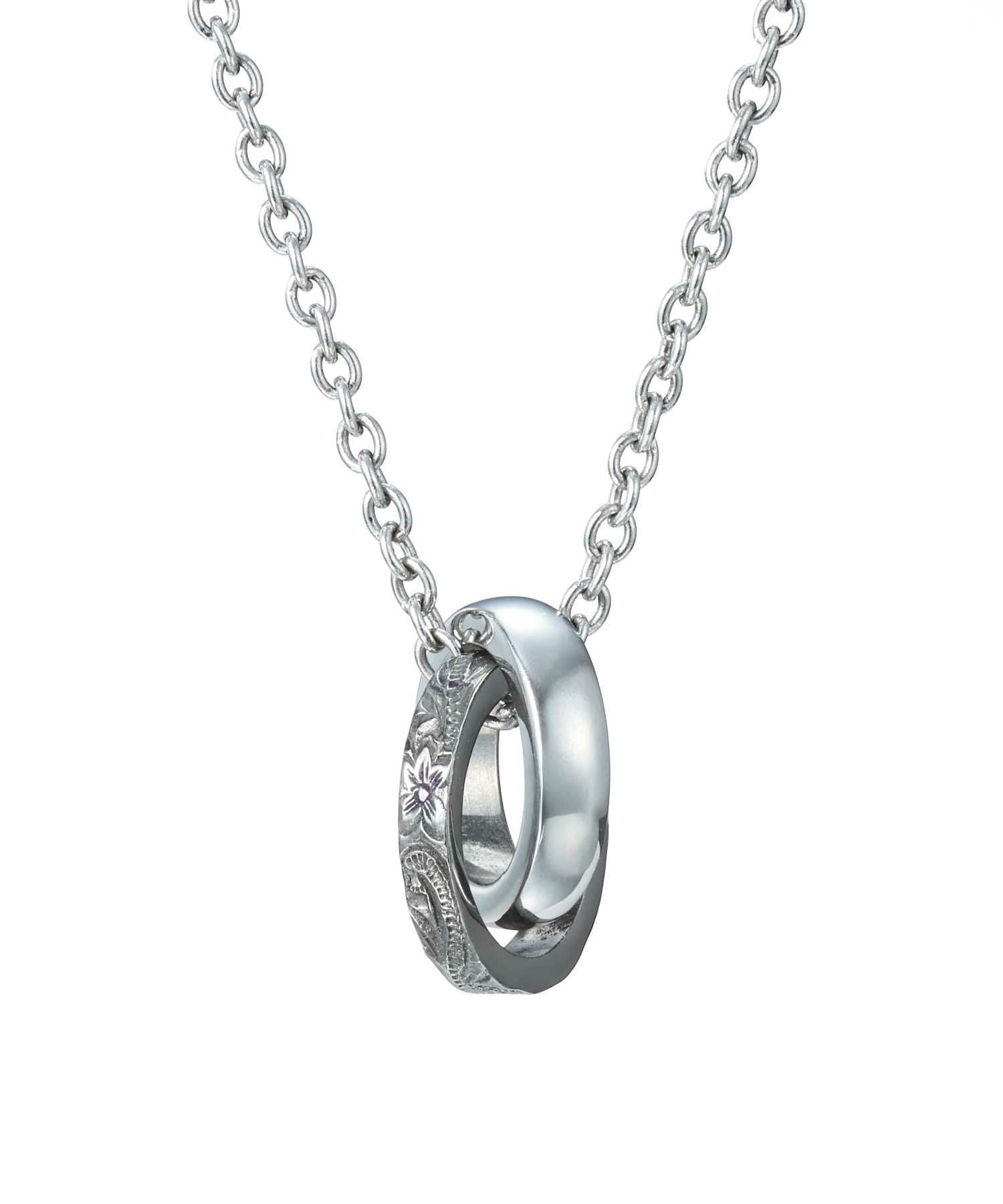 限定展開】“HAWAIIAN”ナチュラルダブルリングネックレス/サージカル